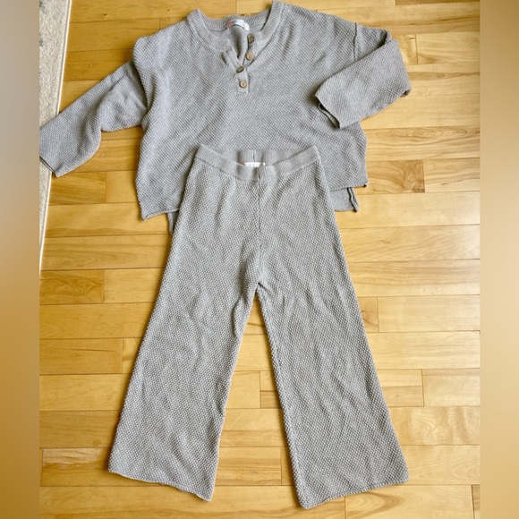 Free People Sweaters - FP Beach 100% Cotton Hailee Sweater Set in Light Grey